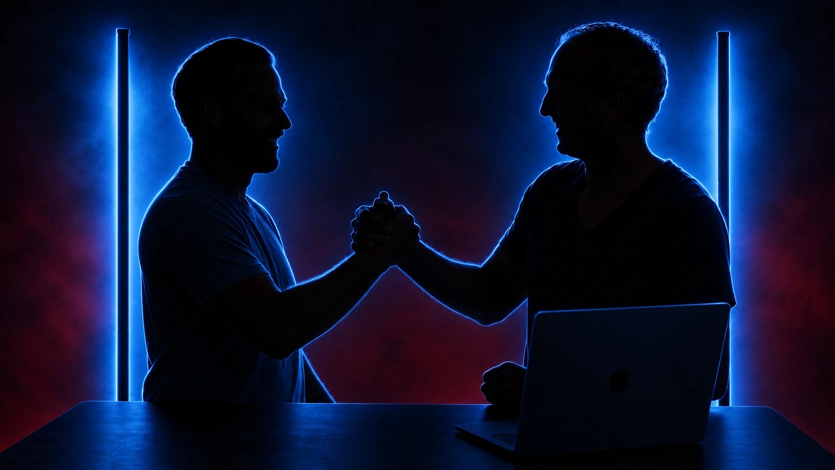 Florian und Aldin von SkalierFabrik beim Handschlag